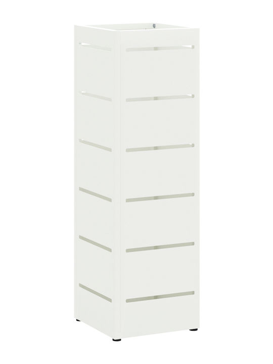 vidaXL Параван за чадъри Метал Бял 1бр