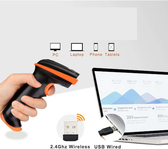 Tera Wireless Barcode Scanner Wireless 2.4 Ghz Wired Usb 2.0 Portable 100 M Range 1d 2d Qr