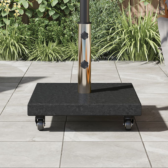 vidaXL Schirmständer aus Beton mit Rollen Black Granite 38x38cm