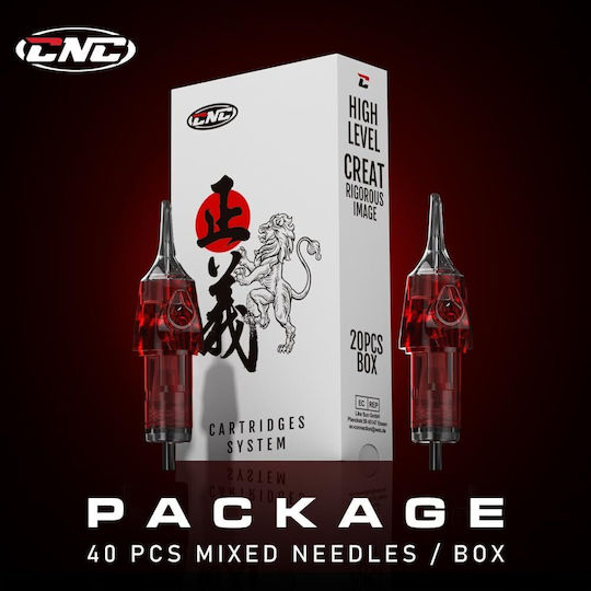 Set 40 Cartușe Ac pentru Tattoo 8 Tipuri de Ace Bug Pin 1203rl 1205rl 1207rl 1209rl 1007rs 1009rs 1207rs 1209rs Din Oțel Inoxidabil 316 Pentru Contur, Umplere En04x-40kit-fg