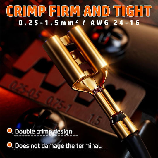 Crimping Pliers for Cross-Section Range 0.25 - 2.5mm²