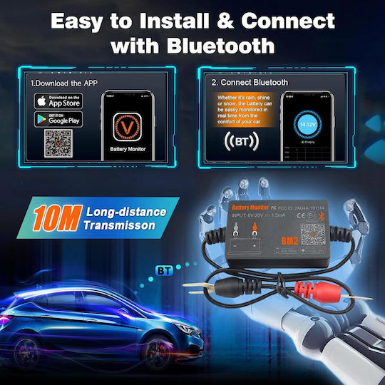 Bluetooth Αναλογικό Battery Tester
