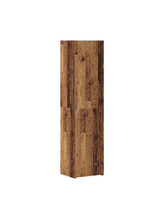 Living Room Display Cabinet Made of MDF with Worn Wood Finish 45x42.5x185cm
