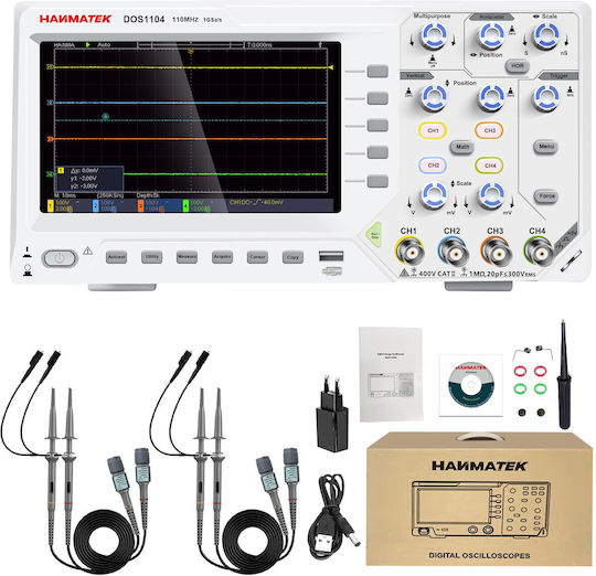 Profesional Osciloscop Portabil Cu 4 Canale 110 Mhz Lățime de Bandă 1 Gsa S Rată de Eșantionare Ecran Lcd de 7 inch 100–240 V Port Usb Interfață de Memorie Suportă Scpi Labview Multifuncțional