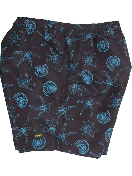 Costum de Baie Bermude Bărbătesc Negru cu Model