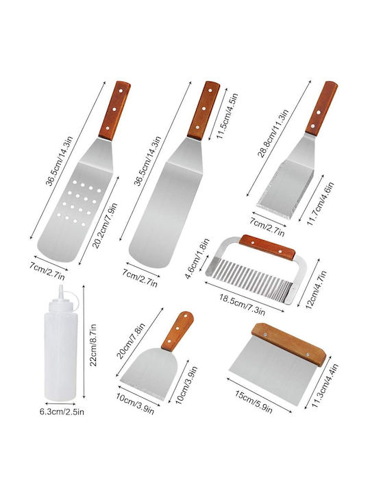 Grillwerkzeug-Set Kit 9 Professionelle Edelstahl-Spatel Kochen