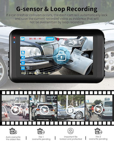 Dual Dash Camera DVR Auto cu Ecran pentru Parbriz