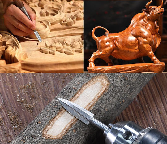 Set 7 Hss Router Bits 2.35-10mm Wood Engraving Carving Rotary Tools