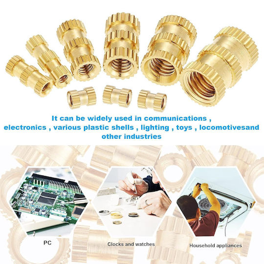 Set Inserții filetate din alamă cu zimți 480 M2 M2.5 M3 M4 M5 M6 20 Dimensiuni Piese din plastic pentru imprimare 3D În Cutie de depozitare
