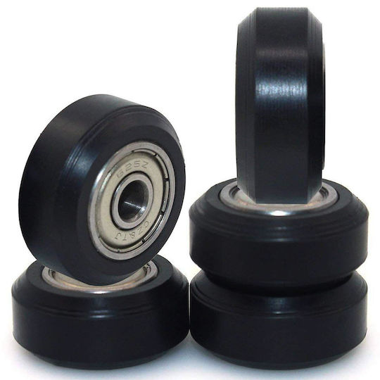 Set 10 Rulmenți Roți Pentru Imprimante 3D 24/10.2 Mm Roată Cu V-Groove R142 Negru Creality Ender 3 Cr-10 Cr-10s