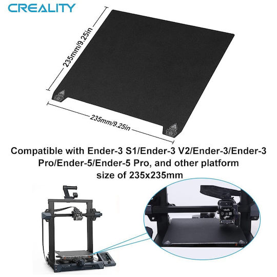 Suprafața de imprimare magnetică pentru imprimantă 3D 235 x 235 mm placă flexibilă Pei Ender 3/3 V2/3 Pro 5 5 Pro Ender 3 S1 Pro/3 Neo/3 V2 Neo Creality Neagră