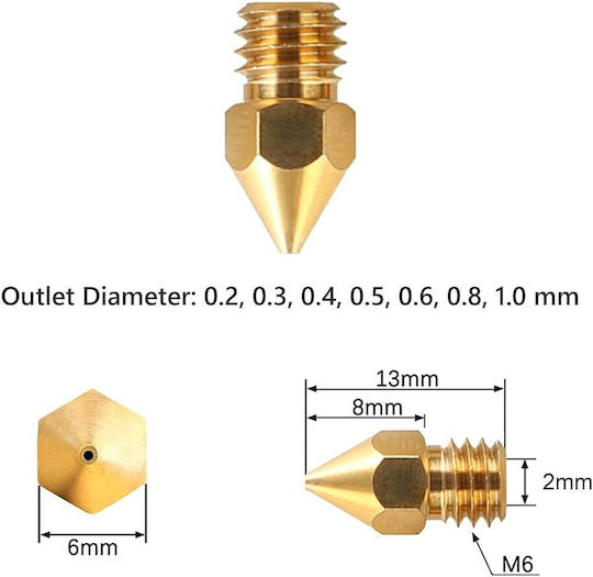 Set Duză Pentru Imprimante 3D Mk8 24 Bucăți 0.2 Mm 0.3 Mm 0.4 Mm 0.5 Mm 0.6 Mm 0.8 Mm 1.0 Mm 1.75 Mm Ender 3 Creality Seria Cr-10
