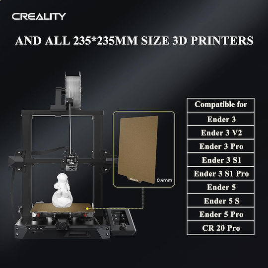 Suprafață Magnetic Pei pentru Imprimante 3D cu Dublu Față 235 X 235 Mm Flexibilă Creality Ender 3 Ender 3 Pro Ender 3 V2 Ender 3 S1 Ender 3 Neo Voxelab Aquila