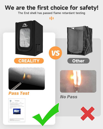 Husă pentru Imprimantă 3D Creality Ender 3v2/3v2 Neo Ender 3s1/3s1 Pro Ender 3pro/Ender 3 3neo Ender 3max Neo Ender 6se/Ender 5 5pro 5s1 Rezistent la Foc Waterproof Dustproof Detachabilă 750x650x550mm Neagră