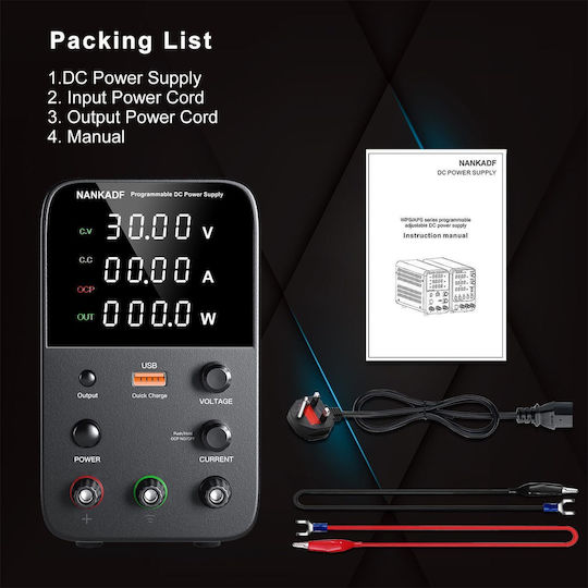 Surse de Alimentare Pentru Laborator 0-60 V 0-5 A 300 W Ecran Led Ventilator de Răcire Protecție la Supraîncărcare Ocp 18 W Port Usb Stabilizare Tensiune Curent Cv Cc