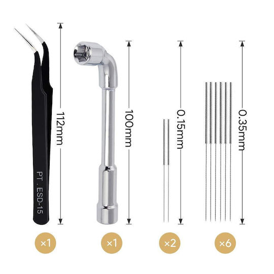 Set Duză Pentru Imprimante 3D 20 Bucăți 12 Duză Cupru 8 Duză Oțel Inoxidabil Mk8 0.2 Mm 0.4 Mm 0.6 Mm 0.8 Mm 1.0 Mm Unelte De Curățare Anycubic Mega Creality Cr-10 Ender