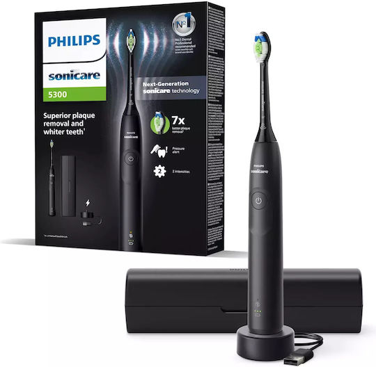 Philips Sonicare 5300 Electric Toothbrush with Timer and Travel Case Black
