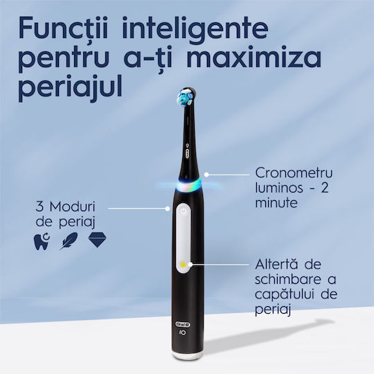 Oral-B iO Series 2 Ηλεκτρική Οδοντόβουρτσα με Αισθητήρα Πίεσης Night Black / Calm Pink Διπλή Συσκευασία