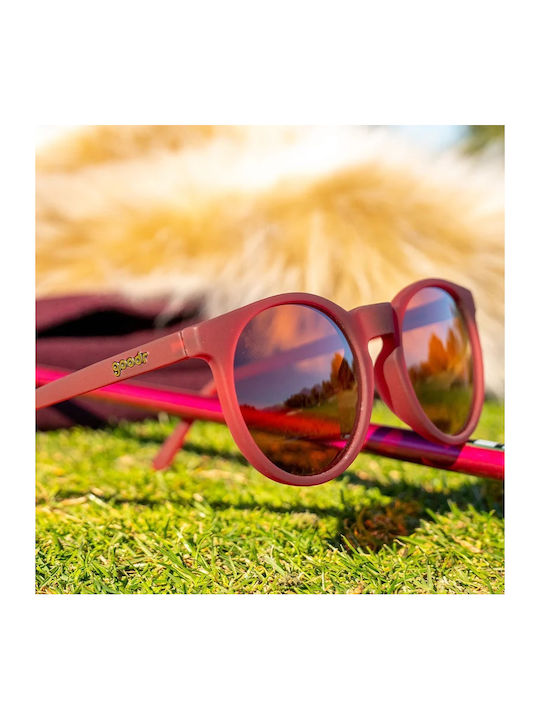 Goodr Flaming Eye Unisex Sunglasses with Burgundy Plastic Frame and Black Lens CG-MN-CP1-FE-RED
