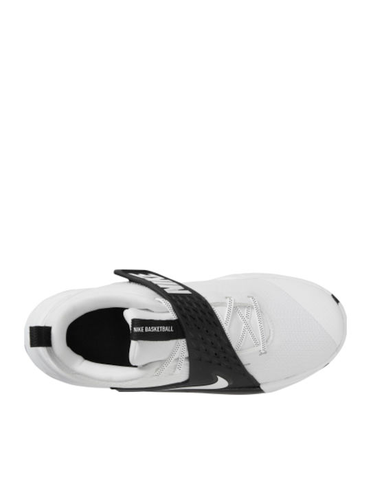 Team Hustle Kids Sports Shoes Basketball with Hoop & Loop Closure White
