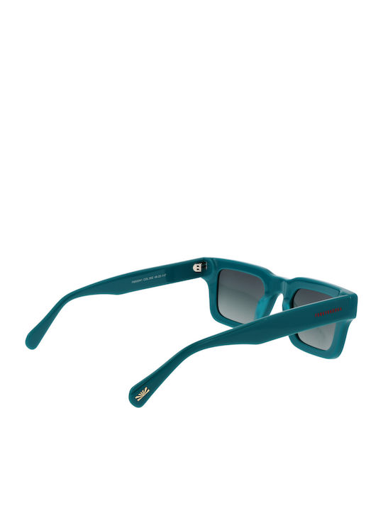 Funky Buddha Women's Sunglasses with Green Horn-Rimmed Frame and Polarized Lenses FBS2041/002