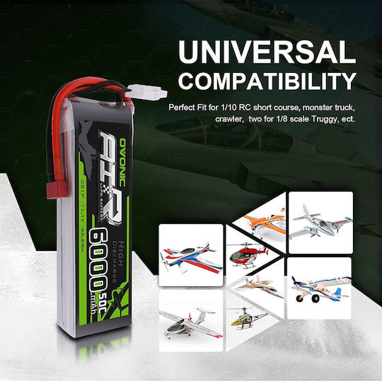 Baterie Lipo 11.1V 6000mAh Reîncărcabilă Deans T Plug Rată de Descărcare 50c FPV UAV RC Quadcopters