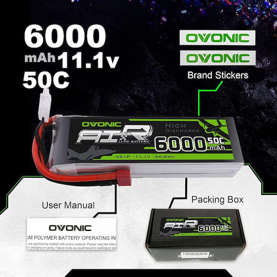 Baterie Lipo 11.1V 6000mAh Reîncărcabilă Deans T Plug Rată de Descărcare 50c FPV UAV RC Quadcopters