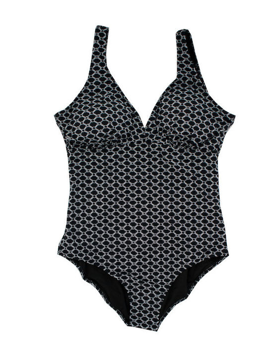 Costum De Baie Întreg Negru Pentru Bust Mare Plus Size