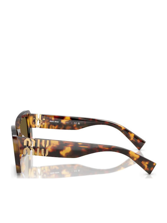 Miu Miu Women's Sunglasses with Brown Tartaruga Plastic Frame and Brown Lens MU 07YS 14L09Z