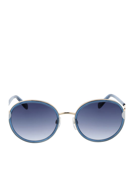 Benetton Women's Sunglasses with Gold Metal Frame and Blue Lens BE7048 285