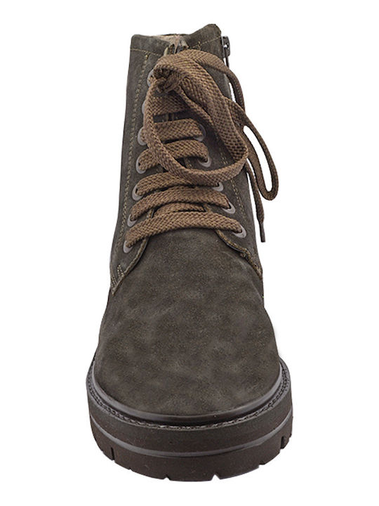Suede Women's Ankle Boots Brown