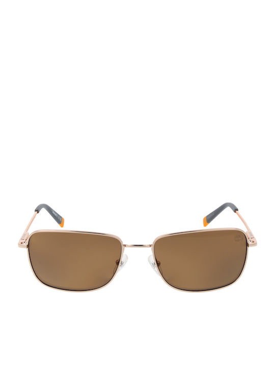 Timberland Sunglasses Χρυσά with Metal Frame & Brown Lens Timberland Sunglasses Χρυσά with Metal Frame & Brown Lens