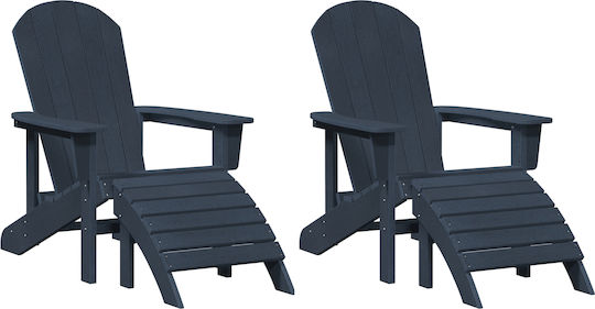 Scaun de exterior Lemn Navy Blue 2buc