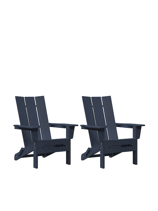Scaun de exterior Lemn Navy Blue 2buc 74.5x80.5x90cm