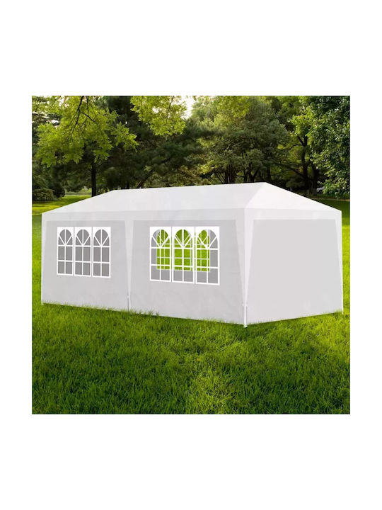 Беседка Градина Бял 6x3м