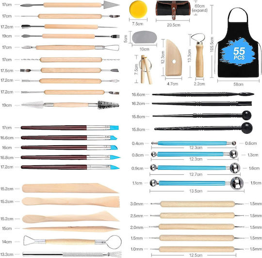 Set 55 Modeling Tools Clay Sculpting Knives Craft Instruments Clay Plasticine Ceramics Hobbyists Professionals