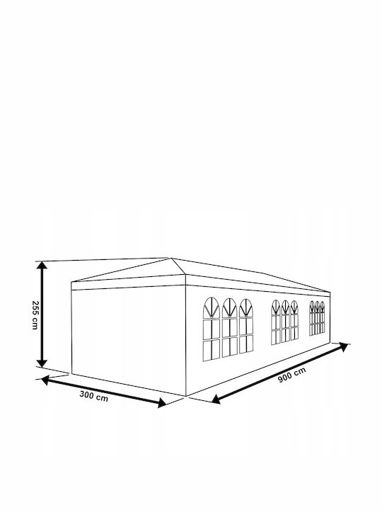 Κιόσκι Κήπου Μπλε 9x3m