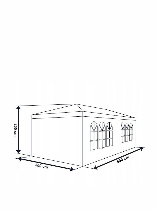 Беседка Градина Бял 6x3м