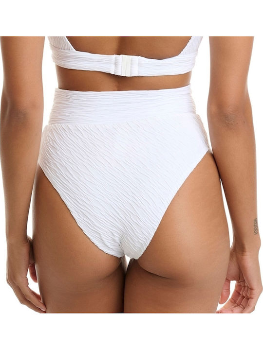 Bikini Slip Hohe Taille Weiß