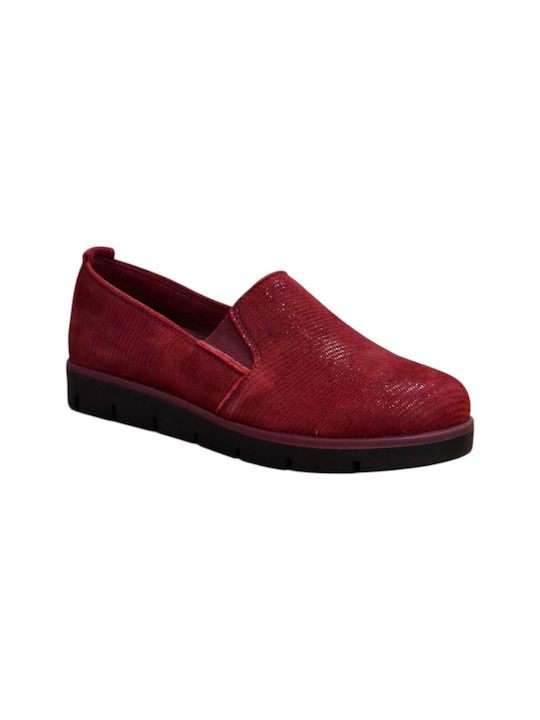# Leder Damen Mokassins in Rot Farbe