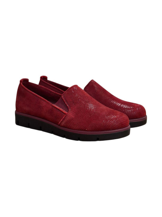 # Leder Damen Mokassins in Rot Farbe