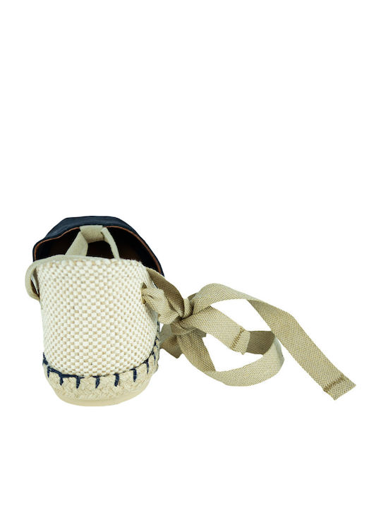 Women's Leather Espadrilles Navy Blue
