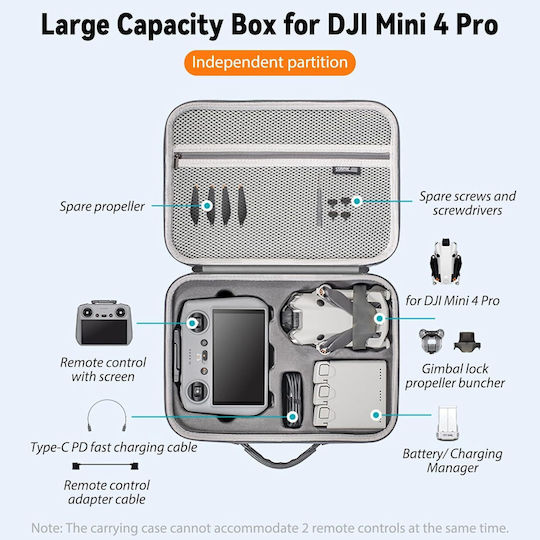Geantă de transport Gri pentru DJI Mini 4 Pro 32x9x24cm