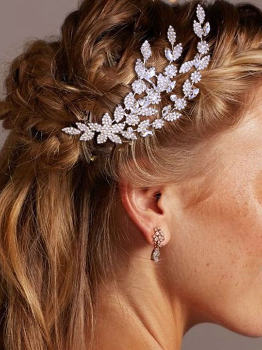 Κόσμημα Χτενάκι Ζιργκόν Ασημί Flower Lilly Hairpin Ba01 Hair Duty Hrd-ba01