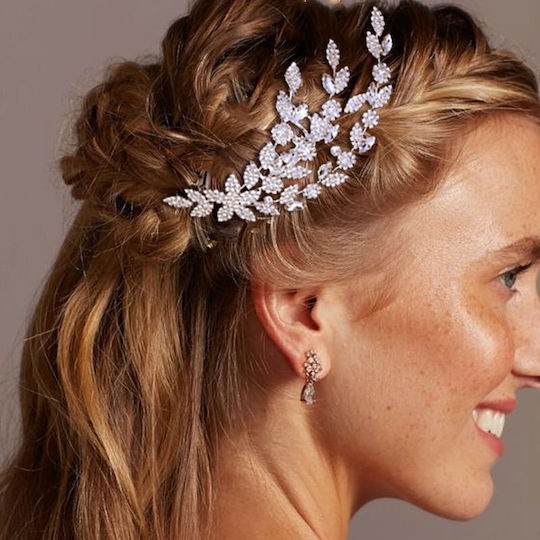 Jewelry Comb Zircon Silver Flower Lilly Hairpin Ba01 Hair Duty Hrd-ba01