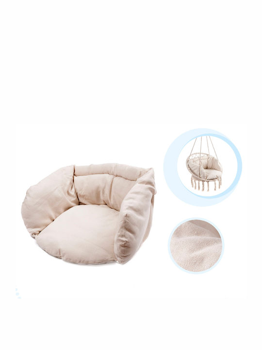 Hängende Garten- und Veranda-Schaukel-Polyrattan-Sessel mit Kissen Beige Traglast bis 150kg M80xB x H