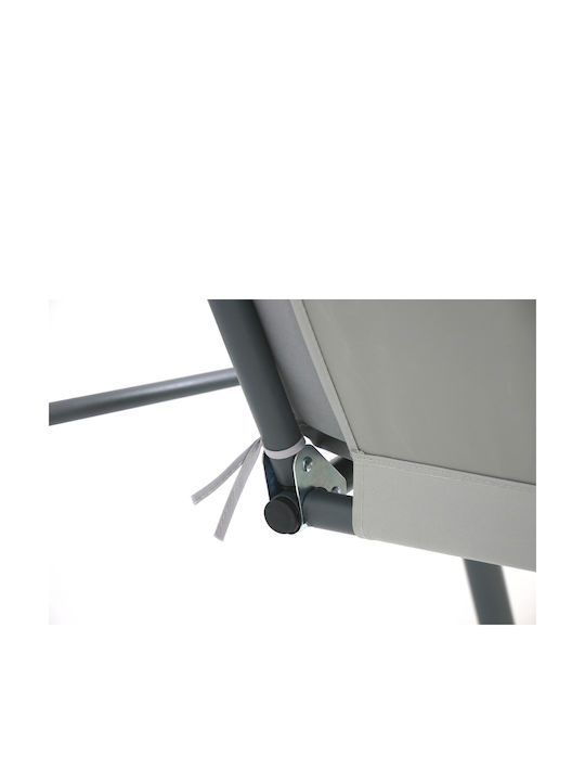 Garten & Veranda Schaukel mit Basis und Kissen 3 Sitze Kunststoff Gray Belastbarkeit bis 220kg