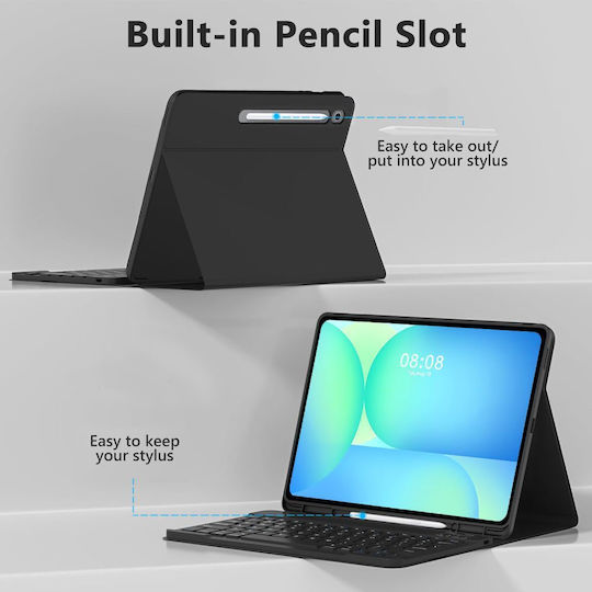 Tech-Protect SC PEN Flip Cover with Keyboard in English US Blacη (Galaxy Tab S10 FE+ Plus X620/X626B) F5906302368259