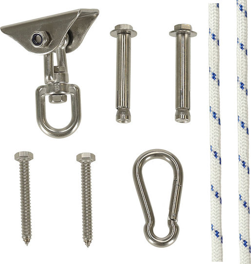 Hammock Swing Mounting Set – Ceiling Support 196 Cm Rope 360° Rotation 300 Kg
