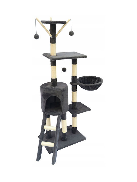 Cat Playset 51x36x138 Cm 6 Levels Sisal Toys Black Cat Playset 51x36x138 Cm 6 Levels Sisal Toys Black